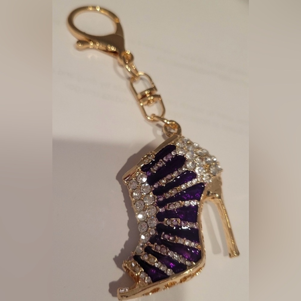 NEW Elegant Purple and Gold Women's Shoe Bag Charm